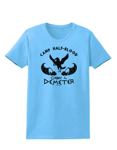 Cabin 4 Demeter Camp Half Blood Womens T-Shirt-Womens T-Shirt-TooLoud-Aquatic-Blue-X-Small-Davson Sales