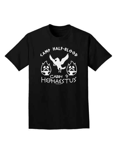 Cabin 9 Hephaestus Half Blood Adult Dark T-Shirt-Mens T-Shirt-TooLoud-Black-Small-Davson Sales