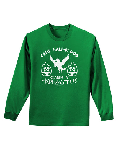 Cabin 9 Hephaestus Half Blood Adult Long Sleeve Dark T-Shirt-TooLoud-Kelly-Green-Small-Davson Sales