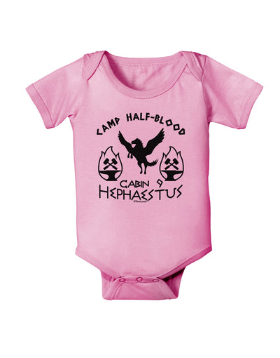 Cabin 9 Hephaestus Half Blood Baby Romper Bodysuit-Baby Romper-TooLoud-Pink-06-Months-Davson Sales
