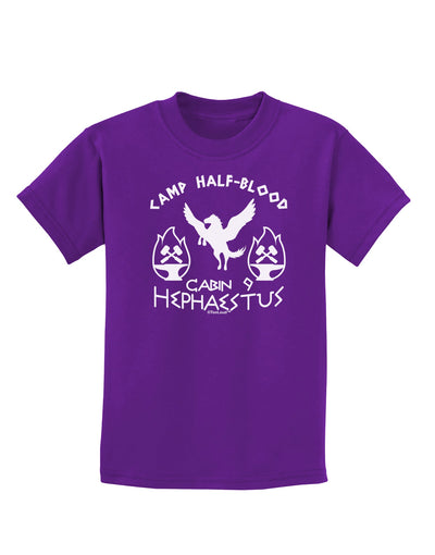 Cabin 9 Hephaestus Half Blood Childrens Dark T-Shirt-Childrens T-Shirt-TooLoud-Purple-X-Small-Davson Sales