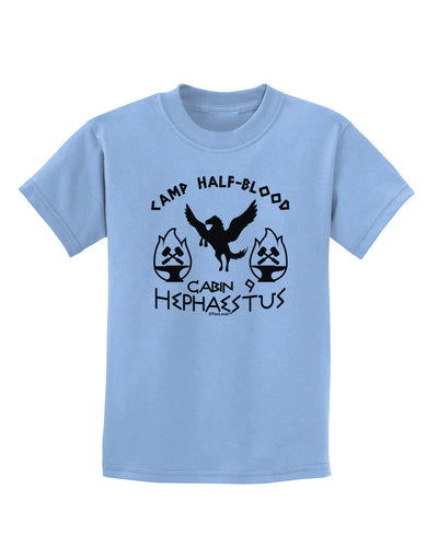 Cabin 9 Hephaestus Half Blood Childrens T-Shirt-Childrens T-Shirt-TooLoud-Light-Blue-X-Small-Davson Sales