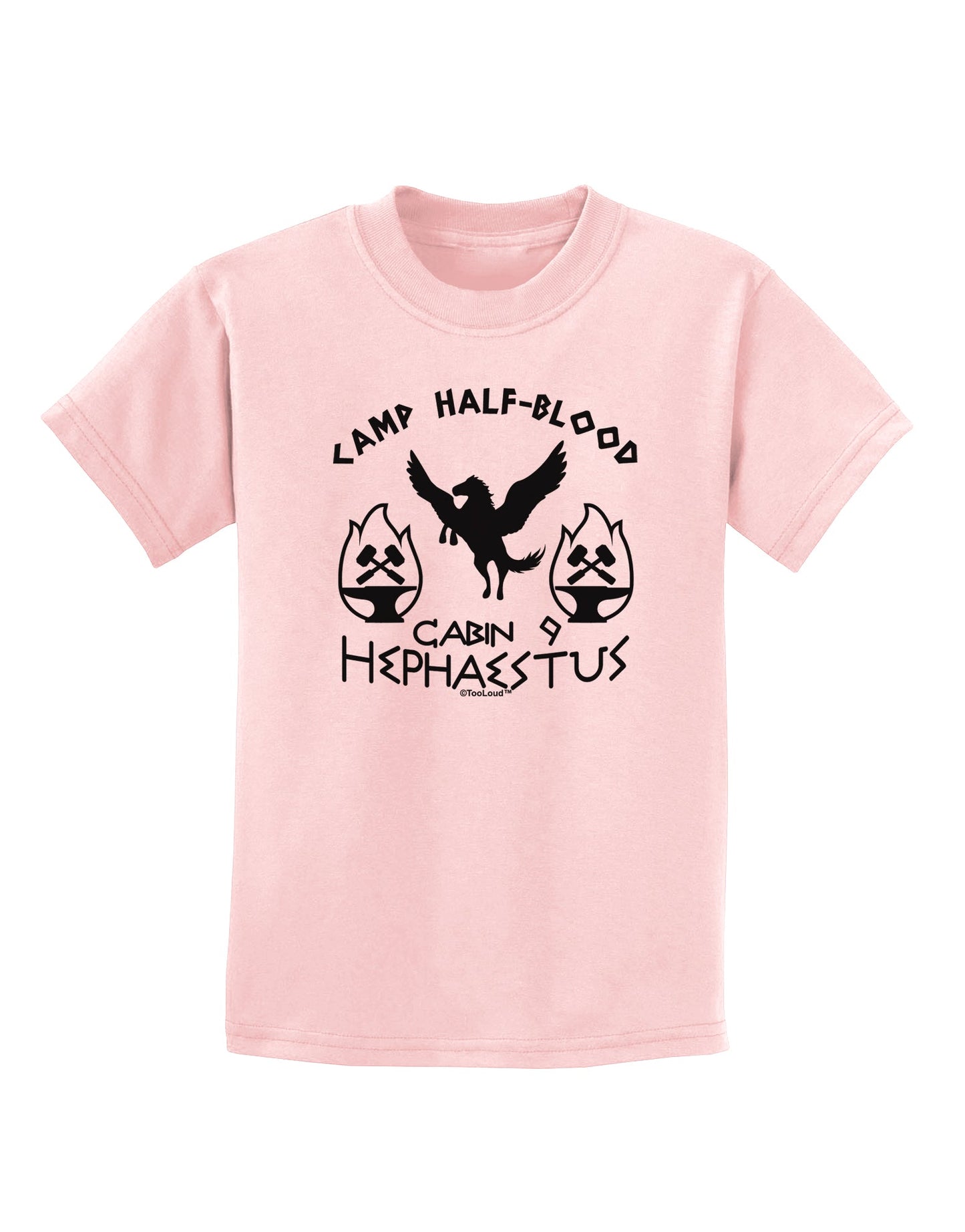 Cabin 9 Hephaestus Half Blood Childrens T-Shirt-Childrens T-Shirt-TooLoud-PalePink-X-Small-Davson Sales