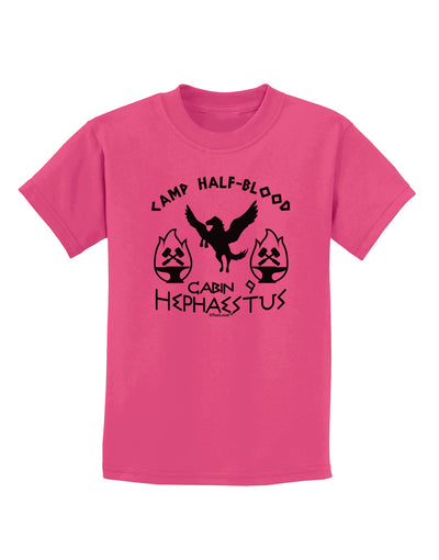 Cabin 9 Hephaestus Half Blood Childrens T-Shirt-Childrens T-Shirt-TooLoud-Sangria-X-Small-Davson Sales