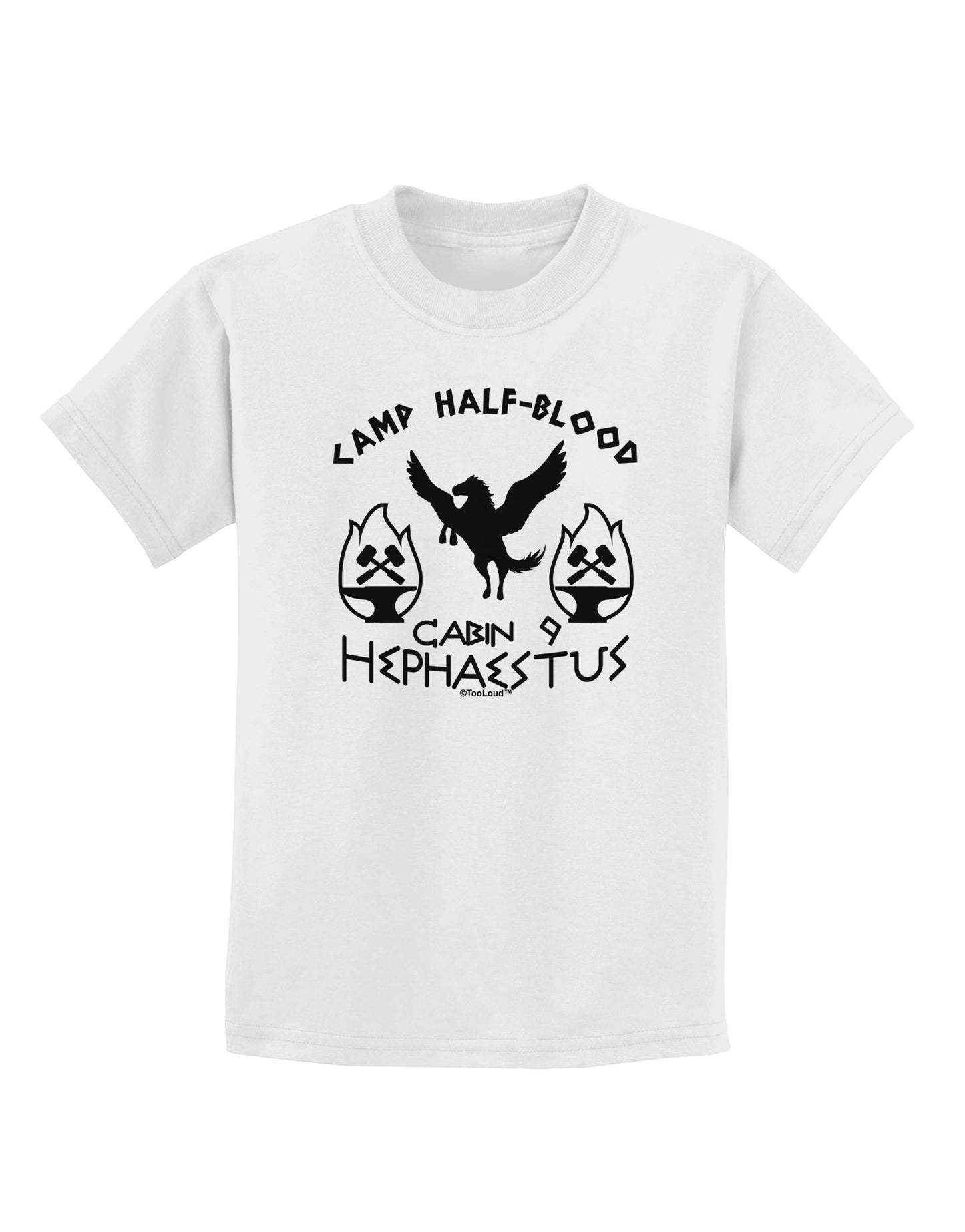 Cabin 9 Hephaestus Half Blood Childrens T-Shirt-Childrens T-Shirt-TooLoud-White-X-Small-Davson Sales