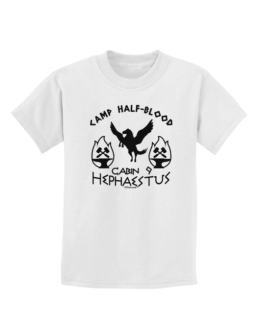 Cabin 9 Hephaestus Half Blood Childrens T-Shirt-Childrens T-Shirt-TooLoud-White-X-Small-Davson Sales