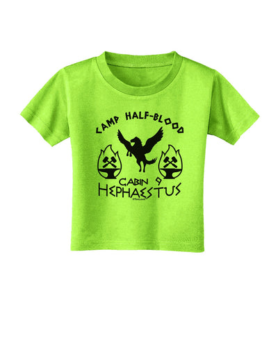 Cabin 9 Hephaestus Half Blood Toddler T-Shirt-Toddler T-Shirt-TooLoud-Lime-Green-2T-Davson Sales