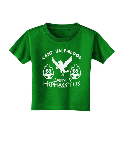 Cabin 9 Hephaestus Half Blood Toddler T-Shirt Dark-Toddler T-Shirt-TooLoud-Clover-Green-2T-Davson Sales