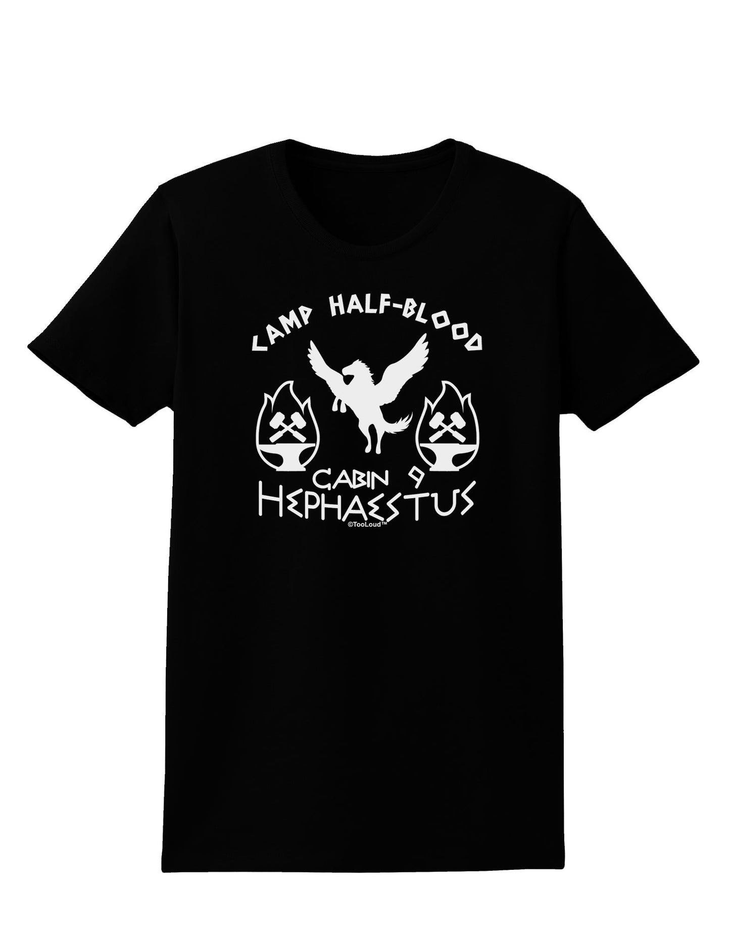 Cabin 9 Hephaestus Half Blood Womens Dark T-Shirt-TooLoud-Black-X-Small-Davson Sales