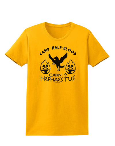 Cabin 9 Hephaestus Half Blood Womens T-Shirt-Womens T-Shirt-TooLoud-Gold-X-Small-Davson Sales