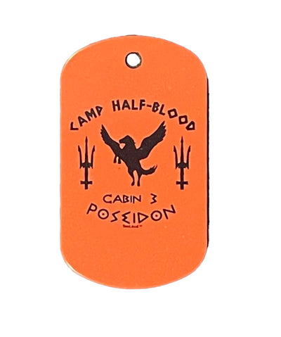 TooLoud Cabin 3 Poseidon Camp Half Blood Adult Dog Tag Chain Necklace