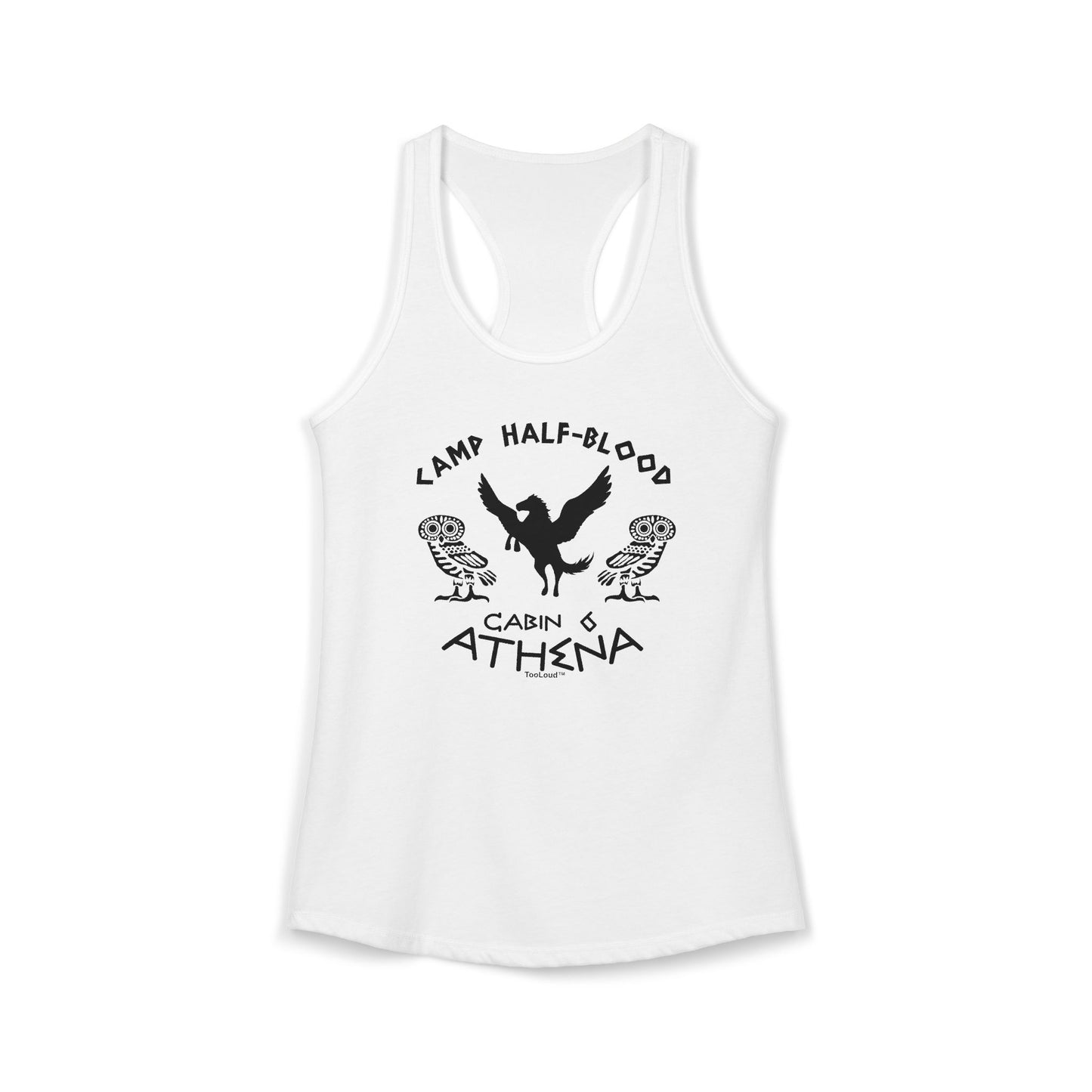 Camp Half Blood Cabin 6 Athena Womens Racerback Tank Top by