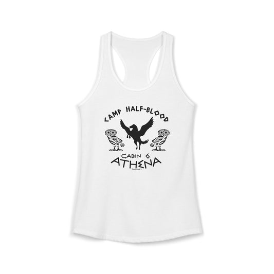 Camp Half Blood Cabin 6 Athena Womens Racerback Tank Top by