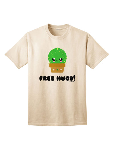 Cactus-Inspired Adult T-Shirt: Embrace the Charm with Free Hugs-Mens T-shirts-TooLoud-Natural-Small-Davson Sales