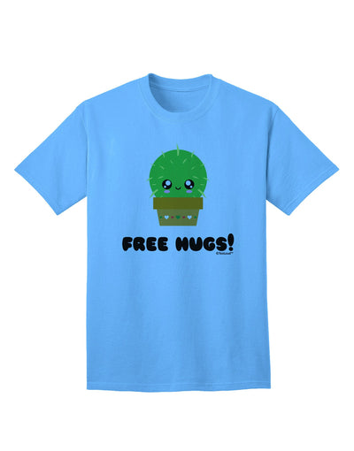 Cactus-Inspired Adult T-Shirt: Embrace the Charm with Free Hugs-Mens T-shirts-TooLoud-Aquatic-Blue-Small-Davson Sales