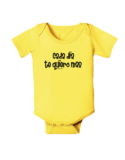 Cada Dia Te Quiero Mas Design Baby Romper Bodysuit by TooLoud-Baby Romper-TooLoud-Yellow-06-Months-Davson Sales