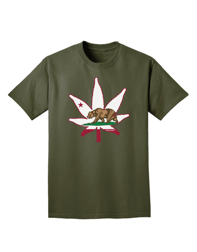 California Bear Leaf Design Adult Dark T-Shirt by TooLoud-Mens T-Shirt-TooLoud-Military-Green-Small-Davson Sales