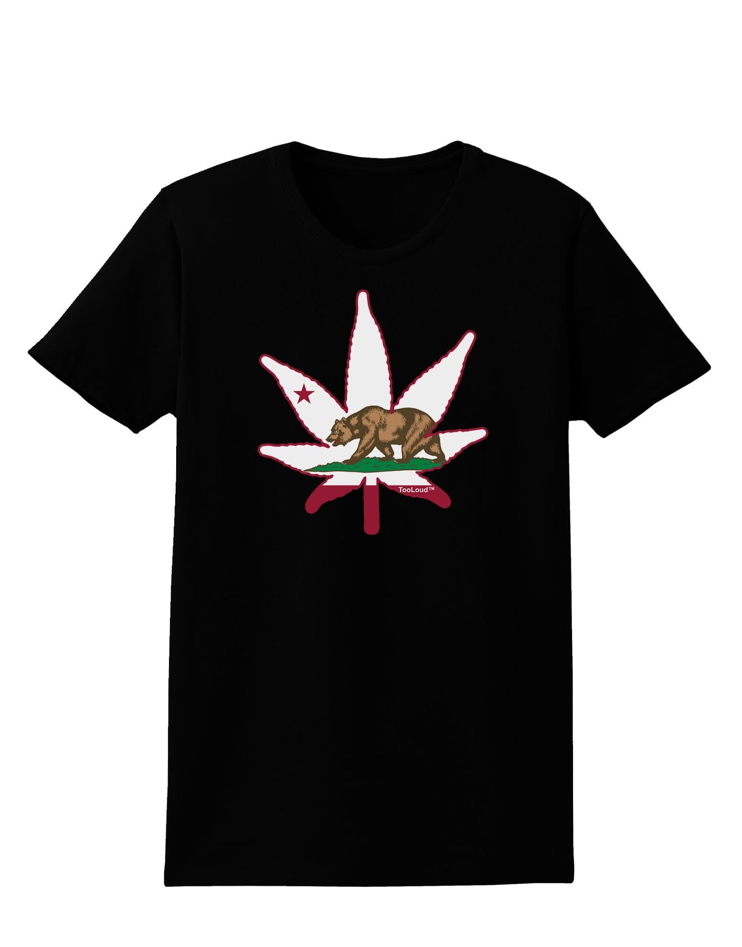 California Bear Leaf Design Womens Dark T-Shirt by TooLoud-Womens T-Shirt-TooLoud-Black-X-Small-Davson Sales
