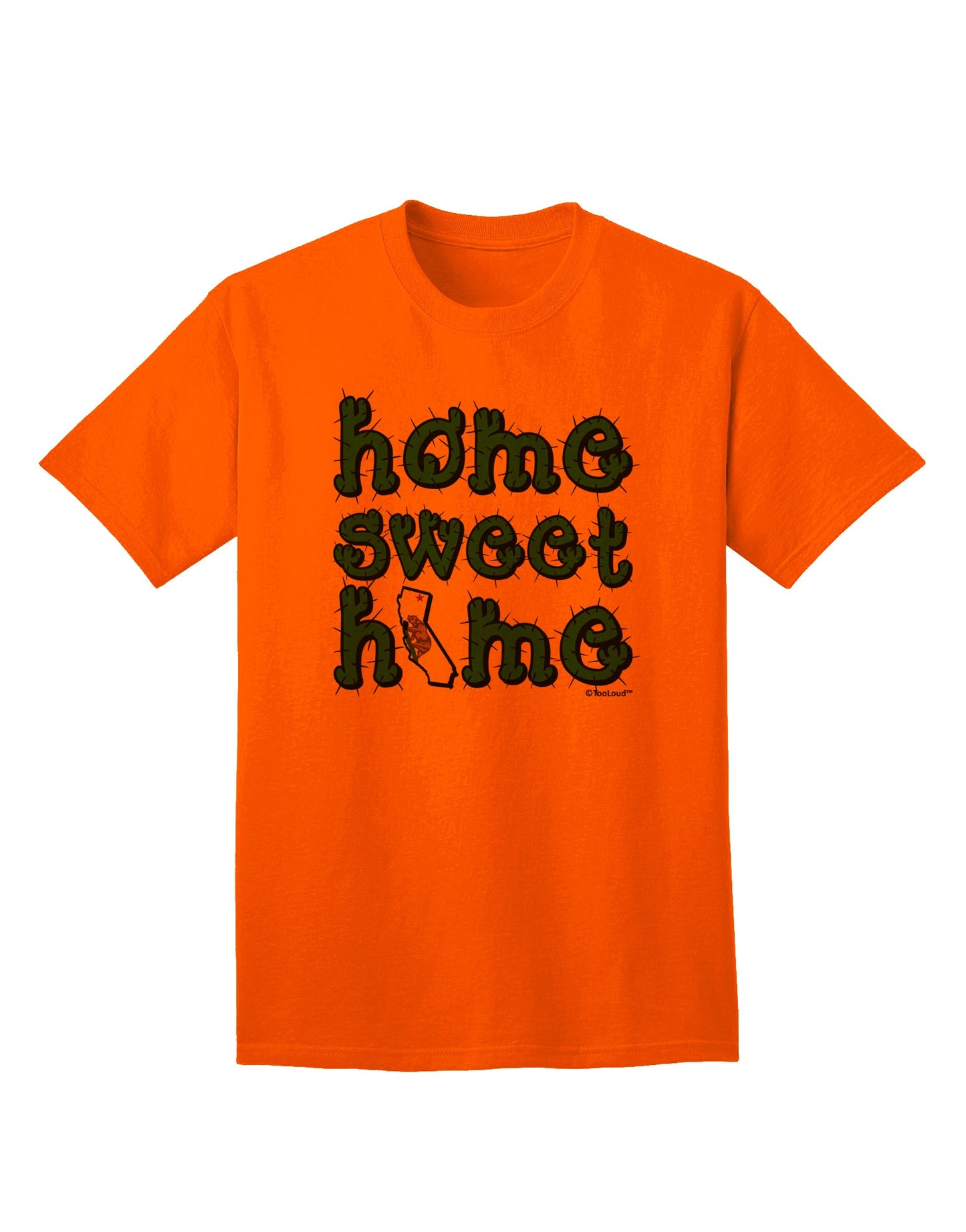 California Cactus and State Flag Adult T-Shirt: A Perfect Addition to Your Home Collection-Mens T-shirts-TooLoud-Orange-Small-Davson Sales