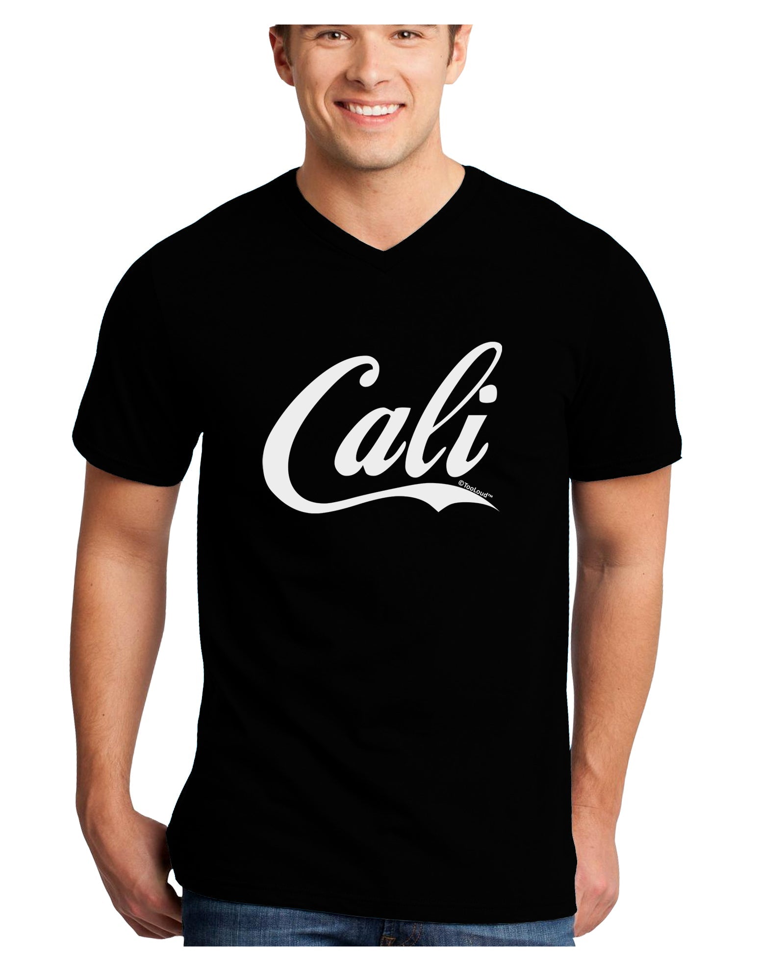 California Republic Design - Cali Adult Dark V-Neck T-Shirt by TooLoud-Mens V-Neck T-Shirt-TooLoud-Black-Small-Davson Sales