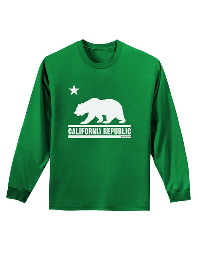 California Republic Design - Cali Bear Adult Long Sleeve Dark T-Shirt by TooLoud-TooLoud-Kelly-Green-Small-Davson Sales