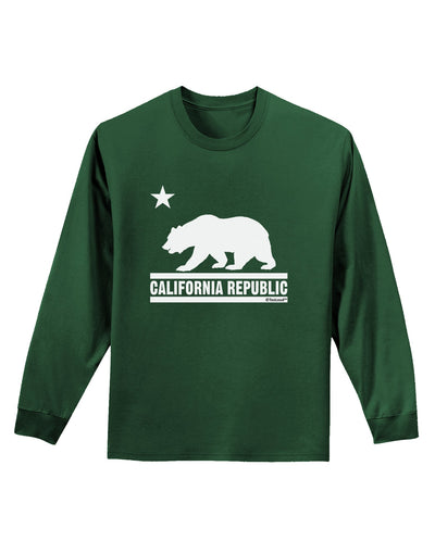 California Republic Design - Cali Bear Adult Long Sleeve Dark T-Shirt by TooLoud-TooLoud-Dark-Green-Small-Davson Sales