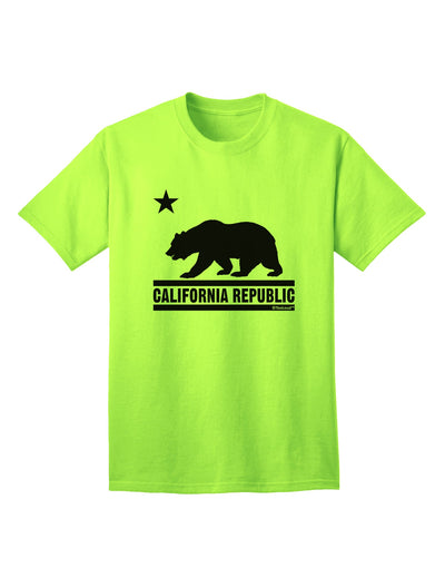 California Republic Design - Cali Bear Adult T-Shirt by TooLoud: A Captivating Apparel Choice for Discerning Shoppers-Mens T-shirts-TooLoud-Neon-Green-Small-Davson Sales