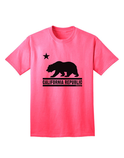 California Republic Design - Cali Bear Adult T-Shirt by TooLoud: A Captivating Apparel Choice for Discerning Shoppers-Mens T-shirts-TooLoud-Neon-Pink-Small-Davson Sales