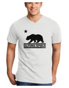 California Republic Design - Cali Bear Adult V-Neck T-shirt by TooLoud-Mens V-Neck T-Shirt-TooLoud-White-Small-Davson Sales