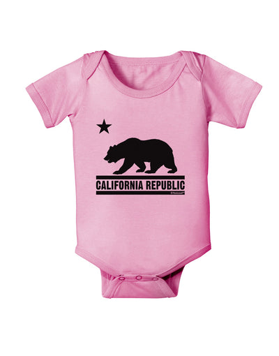 California Republic Design - Cali Bear Baby Romper Bodysuit by TooLoud-Baby Romper-TooLoud-Light-Pink-06-Months-Davson Sales