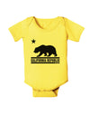 California Republic Design - Cali Bear Baby Romper Bodysuit by TooLoud-Baby Romper-TooLoud-Yellow-06-Months-Davson Sales