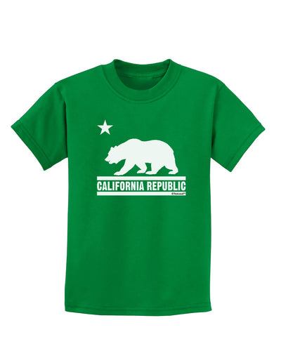 California Republic Design - Cali Bear Childrens Dark T-Shirt by TooLoud-Childrens T-Shirt-TooLoud-Kelly-Green-X-Small-Davson Sales