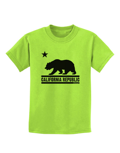 California Republic Design - Cali Bear Childrens T-Shirt by TooLoud-Childrens T-Shirt-TooLoud-Lime-Green-X-Small-Davson Sales