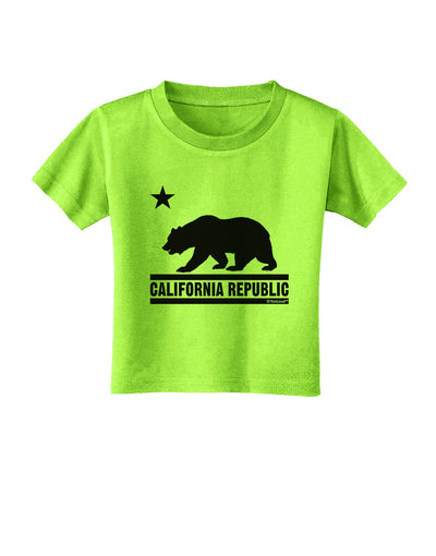 California Republic Design - Cali Bear Toddler T-Shirt by TooLoud-Toddler T-Shirt-TooLoud-Lime-Green-2T-Davson Sales