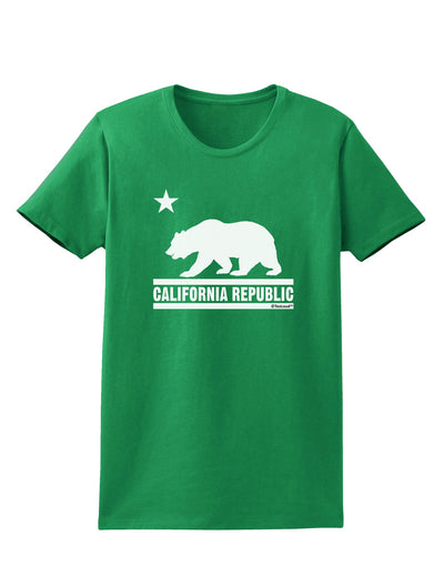 California Republic Design - Cali Bear Womens Dark T-Shirt by TooLoud-Womens T-Shirt-TooLoud-Kelly-Green-X-Small-Davson Sales