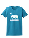 California Republic Design - Cali Bear Womens Dark T-Shirt by TooLoud-Womens T-Shirt-TooLoud-Turquoise-X-Small-Davson Sales