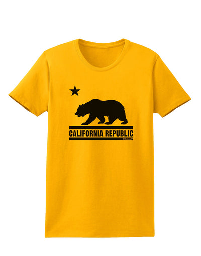 California Republic Design - Cali Bear Womens T-Shirt by TooLoud-Womens T-Shirt-TooLoud-Gold-X-Small-Davson Sales