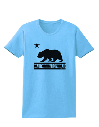 California Republic Design - Cali Bear Womens T-Shirt by TooLoud-Womens T-Shirt-TooLoud-Aquatic-Blue-X-Small-Davson Sales