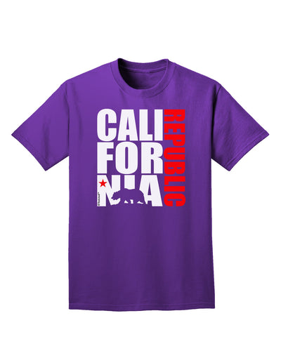 California Republic Design - California Red Star and Bear Adult Dark T-Shirt by TooLoud-Mens T-Shirt-TooLoud-Purple-Small-Davson Sales