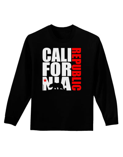 California Republic Design - California Red Star and Bear Adult Long Sleeve Dark T-Shirt by TooLoud-TooLoud-Black-Small-Davson Sales