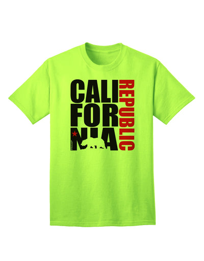 California Republic Design - California Red Star and Bear Adult T-Shirt by TooLoud: A Captivating Ecommerce Collection for California Enthusiasts-Mens T-shirts-TooLoud-Neon-Green-Small-Davson Sales