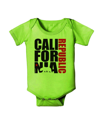 California Republic Design - California Red Star and Bear Baby Romper Bodysuit by TooLoud-Baby Romper-TooLoud-Lime-Green-06-Months-Davson Sales