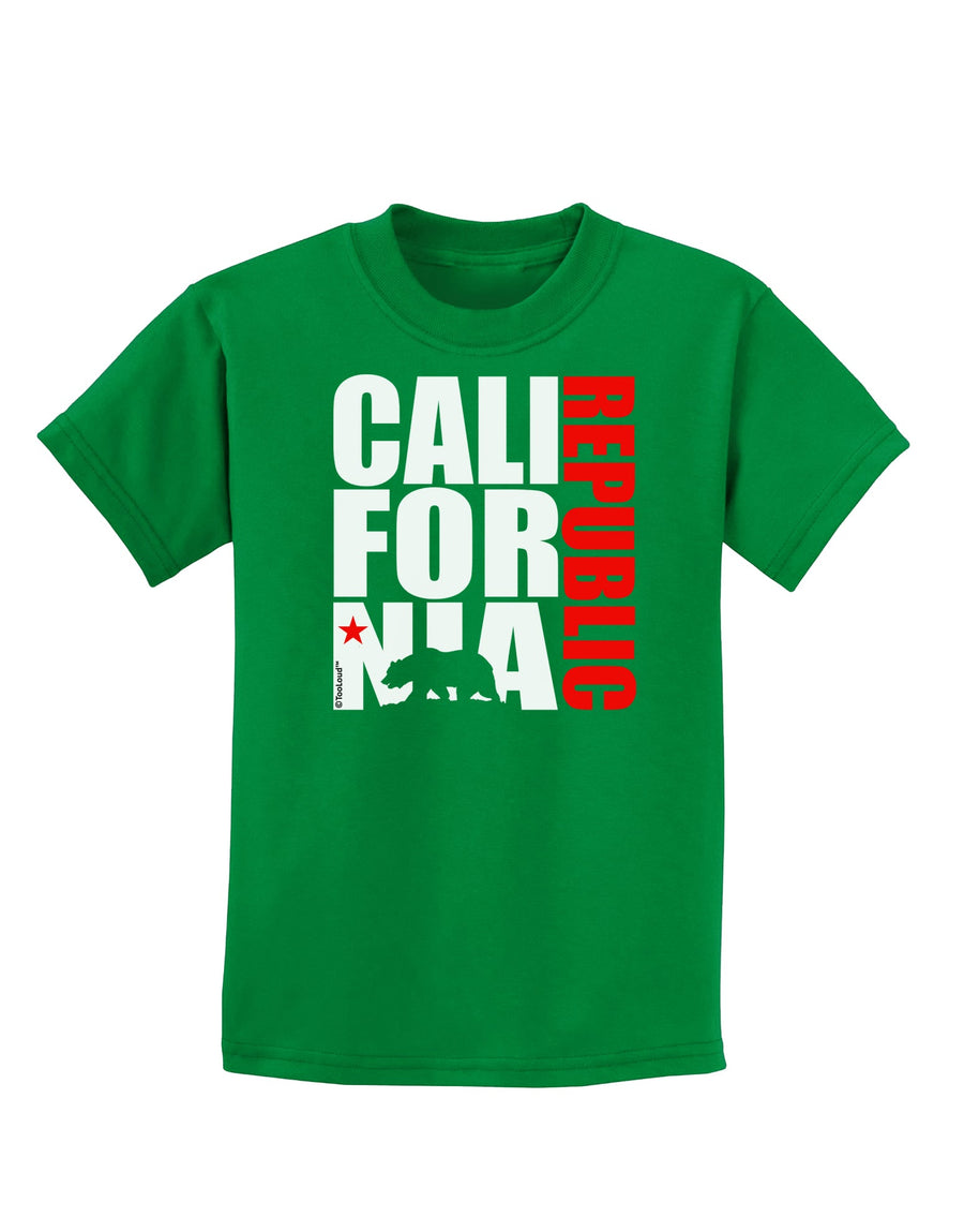 California Republic Design - California Red Star and Bear Childrens Dark T-Shirt by TooLoud-Childrens T-Shirt-TooLoud-Black-X-Small-Davson Sales