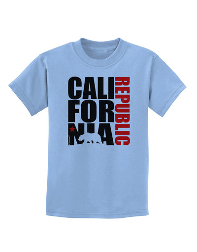 California Republic Design - California Red Star and Bear Childrens T-Shirt by TooLoud-Childrens T-Shirt-TooLoud-Light-Blue-X-Small-Davson Sales