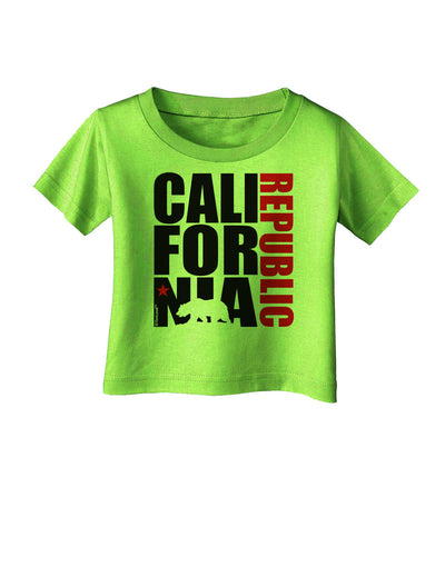 California Republic Design - California Red Star and Bear Infant T-Shirt by TooLoud-Infant T-Shirt-TooLoud-Lime-Green-06-Months-Davson Sales