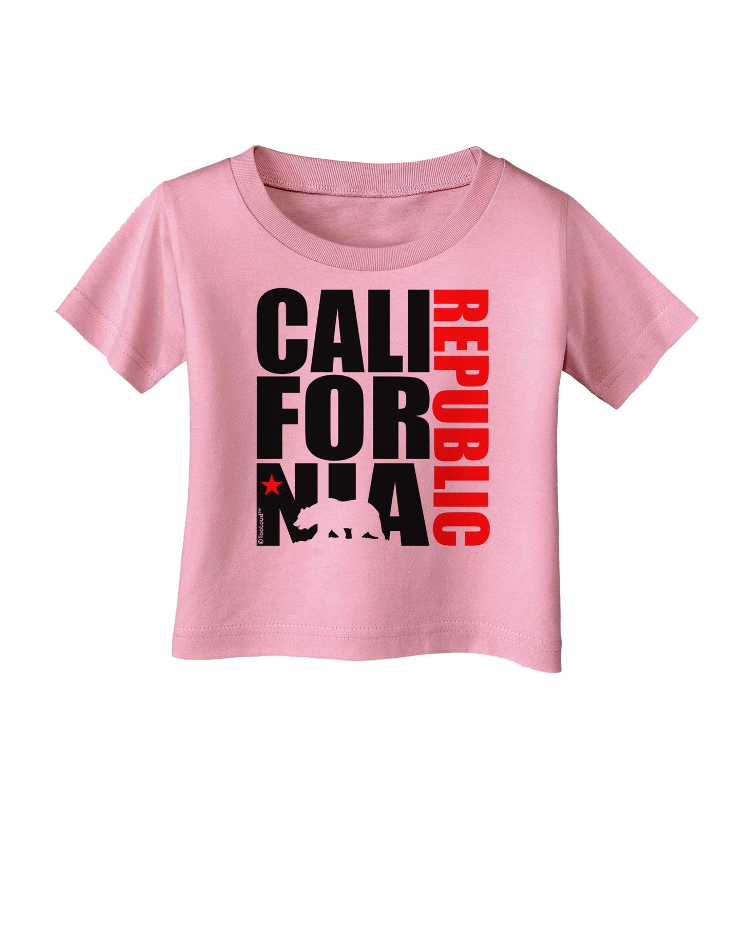 California Republic Design - California Red Star and Bear Infant T-Shirt by TooLoud-Infant T-Shirt-TooLoud-Candy-Pink-06-Months-Davson Sales