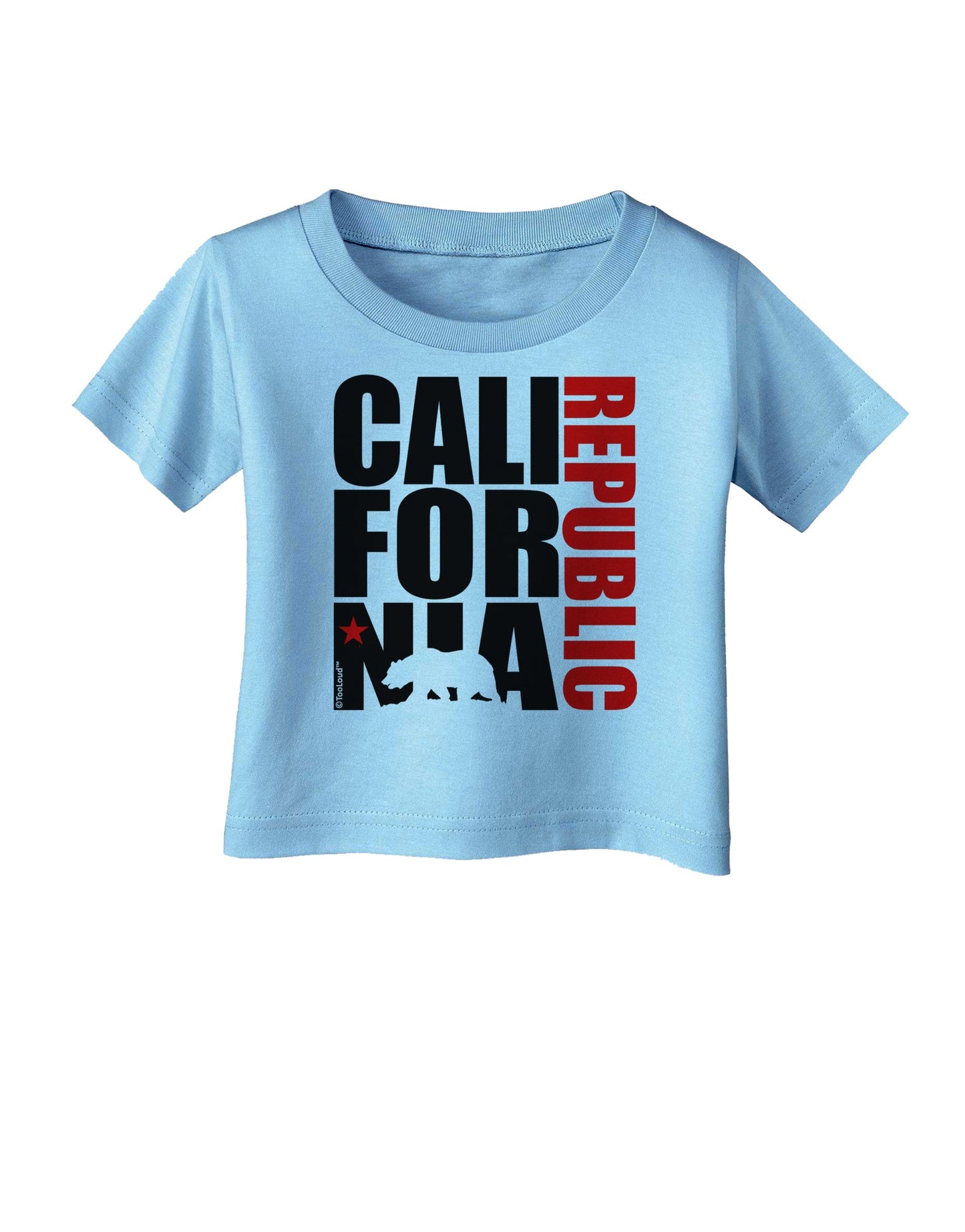 California Republic Design - California Red Star and Bear Infant T-Shirt by TooLoud-Infant T-Shirt-TooLoud-Aquatic-Blue-06-Months-Davson Sales