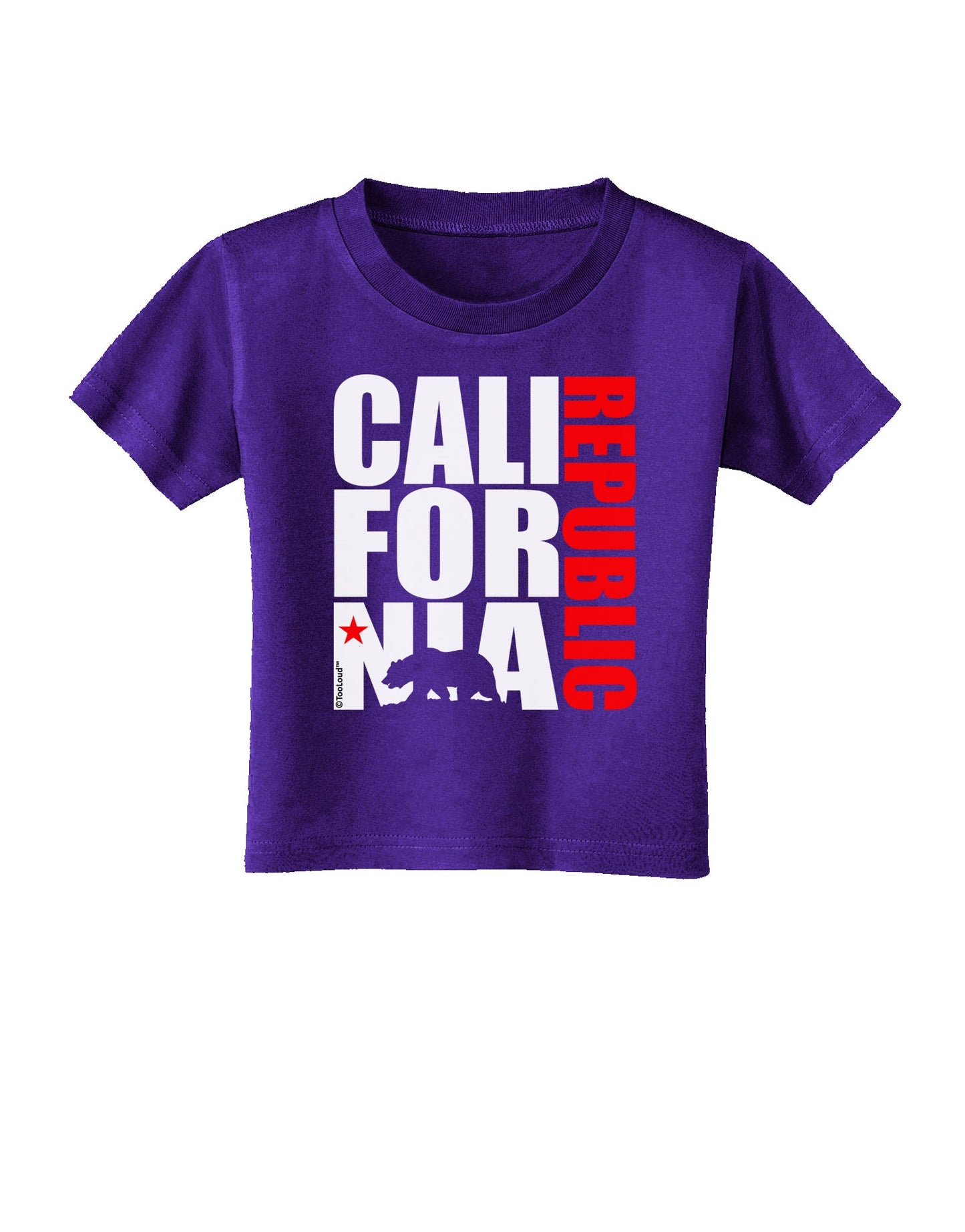 California Republic Design - California Red Star and Bear Toddler T-Shirt Dark by TooLoud-Toddler T-Shirt-TooLoud-Purple-2T-Davson Sales