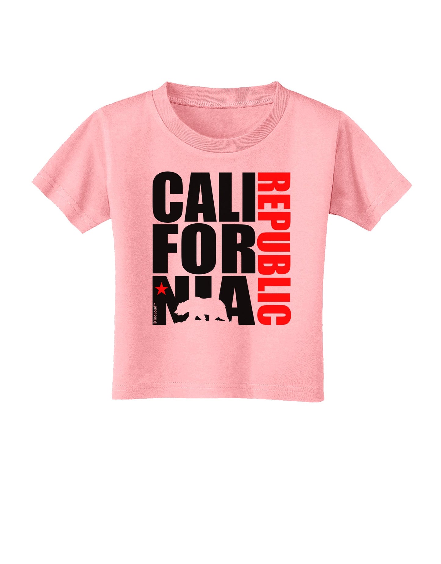 California Republic Design - California Red Star and Bear Toddler T-Shirt by TooLoud-Toddler T-Shirt-TooLoud-Candy-Pink-2T-Davson Sales