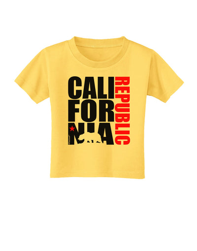 California Republic Design - California Red Star and Bear Toddler T-Shirt by TooLoud-Toddler T-Shirt-TooLoud-Yellow-2T-Davson Sales